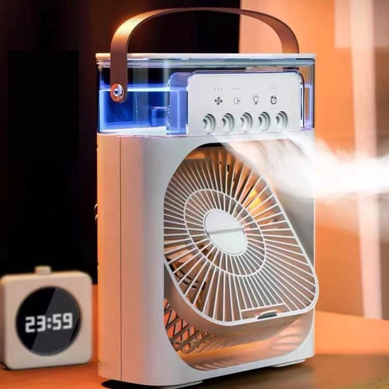 Refrigerador De Ar Ventilador Umidificador Portátil Com Led Reservatório De Água Led Tipo C USB *Cor Aleatória*