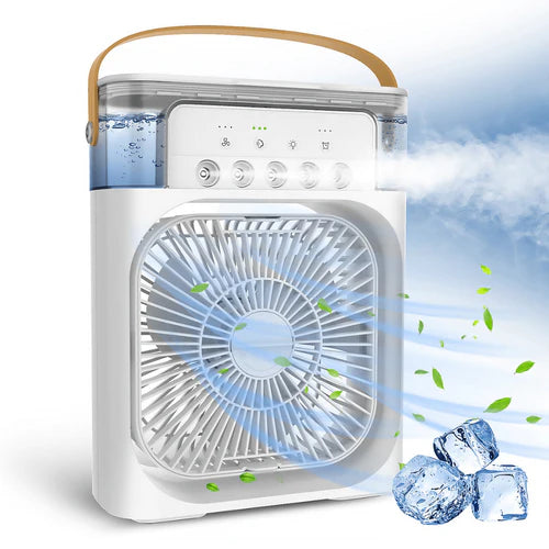 Refrigerador De Ar Ventilador Umidificador Portátil Com Led Reservatório De Água Led Tipo C USB *Cor Aleatória*